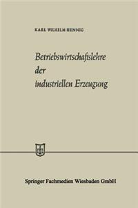 Betriebswirtschaftslehre Der Industriellen Erzeugung