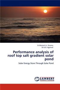 Performance analysis of roof top salt gradient solar pond