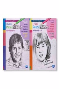 Navneet Learn Pencil Shading Portraits 1 and 2 â€“ For Elementary Art Prep â€“ How to draw Portraits - Pack of 2 Books