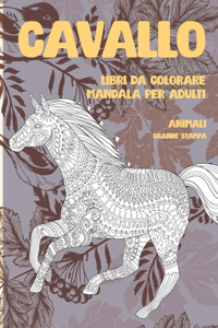 Libri da colorare Mandala per adulti - Grande stampa - Animali - Cavallo