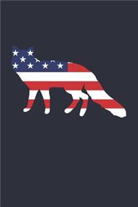 American Flag Fox Notebook - USA Flag Fox Journal - Fourth of July Gift for Fox Lover