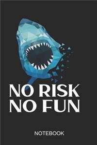 No Risk No Fun Notebook: 6x9 110 Pages Dot-Grid Surfing Journal For Surfers