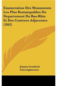 Enumeration Des Monuments Les Plus Remarquables Du Departement Du Bas-Rhin Et Des Contrees Adjacentes (1842)