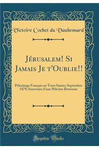 JÃ©rusalem! Si Jamais Je t'Oublie!!: PÃ¨lerinage FranÃ§ais En Terre Sainte; Septembre 1879; Souvenirs d'Une PÃ¨lerine Bretonne (Classic Reprint)