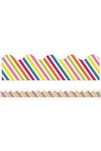 School Pop Rainbow Stripe Scalloped Borders