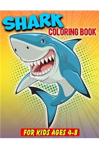 Shark Coloring Book For Kids Ages 4-8