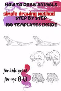 HOW TO DRAW ANIMALS simple drawing method STEP BY STEP 100 TEMPLATES INSIDE