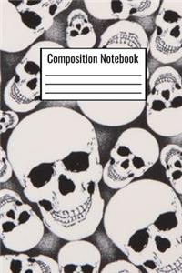 Composition Notebook: Halloween Themed Skulls Journal For Kids Teens Adults