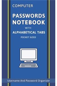 Computer Password Notebook