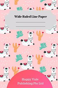 Cute Ilama Theme Wide Ruled Line Paper