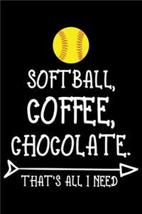 Softball Coffee Chocolate That's All I need