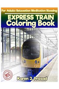 EXPRESS TRAIN Coloring book for Adults Relaxation Meditation Blessing