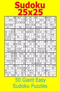 Sudoku 25x25 50 Giant Easy Sudoku Puzzles