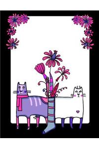 My Big Fat Journal Notebook For Cat Lovers Funny Cats In Socks With Flowers 9