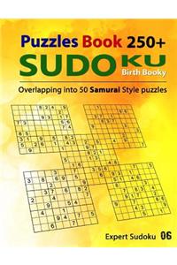 Samurai Sudoku Puzzle Book: 250 samurai sudoku puzzles / Overlapping into 50 Samurai Style / Expers Sudoku Volume 6