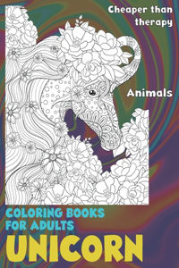 Coloring Books for Adults Cheaper than Therapy - Animals - Unicorn