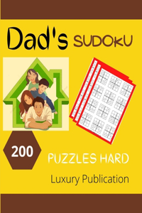 Dad's SUDOKU 200 puzzles hard Luxury Publication
