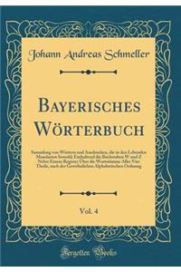 Bayerisches WÃ¶rterbuch, Vol. 4: Sammlung Von WÃ¶rtern Und Ausdrucken, Die in Den Lebenden Mundarten Sowohl; Enthaltend Die Buchstaben W Und Z Nebst Einem Register Ã?ber Die WortstÃ¤mme Aller Vier Theile, Nach Der GewÃ¶hulichen Alphabetischen Ordnu