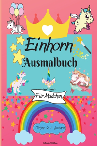 Einhorn-Malbuch für Mädchen im Alter von 2-4 Jahren