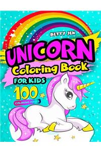 Unicorn coloring book for kids. 100 coloring pages