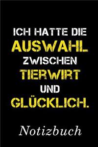 Ich Hatte Die Auswahl Zwischen Tierwirt Und Glücklich Notizbuch