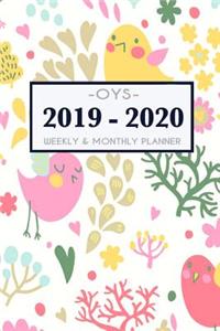 2019 - 2020 Weekly and Monthly Planner