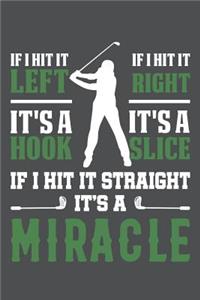 If I Hit It Left It's A Hook If I Hit It Right It's A Slice If I Hit It Straight It's A Miracle