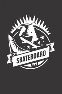 Skater Notebook Sk8 Skateboard lined Diary 6x9 Journal Longboard Punk School Funny