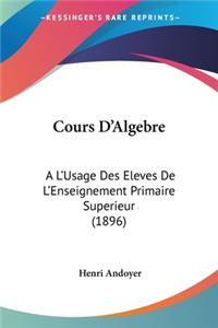 Cours D'Algebre