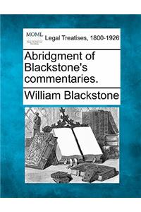 Abridgment of Blackstone's commentaries.