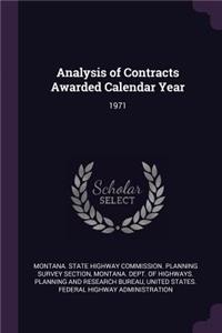 Analysis of Contracts Awarded Calendar Year