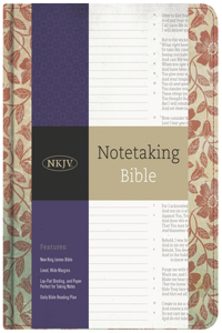 NKJV Notetaking Bible, Red Floral