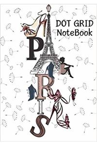 Paris Girl Dot Grid Notebook