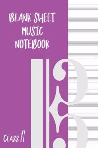 Blank Sheet Music Composition Manuscript Staff Paper Art Music CLASS 11 Notebook Purple Cover