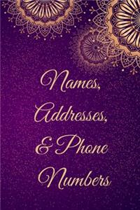 Names, Addresses, & Phone Numbers