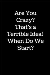 Are You Crazy? That's a Terrible Idea! When Do We Start?