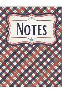 Patriotic Plaid College-Ruled Lined Notebook
