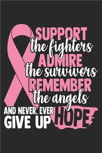 Support The Fighters Admire The Survivors Remember The Angels And Never, Ever Give Up Hope