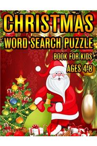 Christmas Word Search Puzzle Book For Kids Ages 4-8