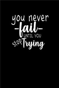 You never fail until you stop trying