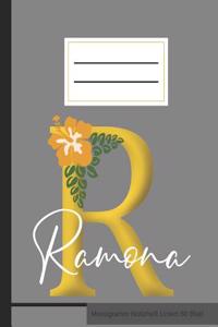 R Ramona Monogramm Notizheft Liniert 60 Blatt