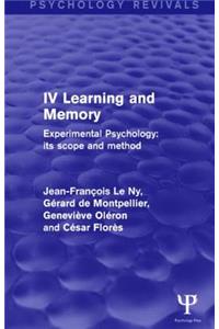 Experimental Psychology Its Scope and Method: Volume IV (Psychology Revivals)