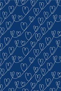 Bullet Journal Notebook White Scribbly Hearts Pattern 4