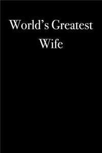 World's Greatest Wife: Blank Lined Journal
