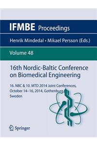 16th Nordic-Baltic Conference on Biomedical Engineering