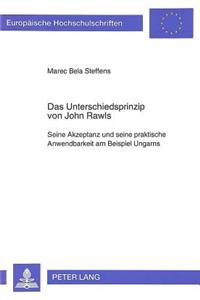 Das Unterschiedsprinzip Von John Rawls