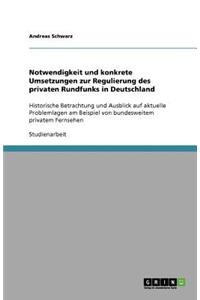 Notwendigkeit und konkrete Umsetzungen zur Regulierung des privaten Rundfunks in Deutschland