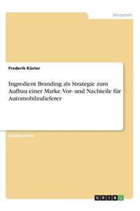 Ingredient Branding als Strategie zum Aufbau einer Marke. Vor- und Nachteile für Automobilzulieferer