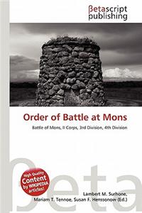 Order of Battle at Mons