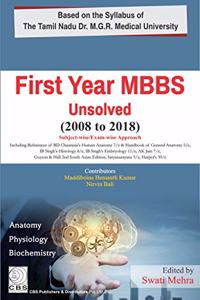 FIRST YEAR MBBS UNSOLVED 2008 TO 2018 (THE TAMIL NADU DR. MGR MEDICAL UNIVERSITY) (PB 2019)